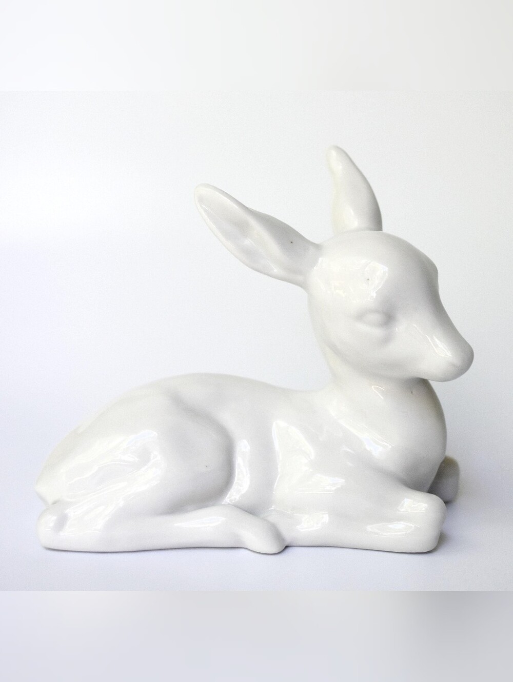 Vintage Wallendorf White Deer Fawn Porcelain Figurine